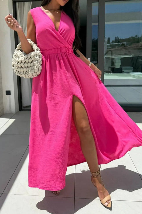 surplice-sleeveless-slit-maxi-dress OhSoStyled - Sophia's Style in Beige-6